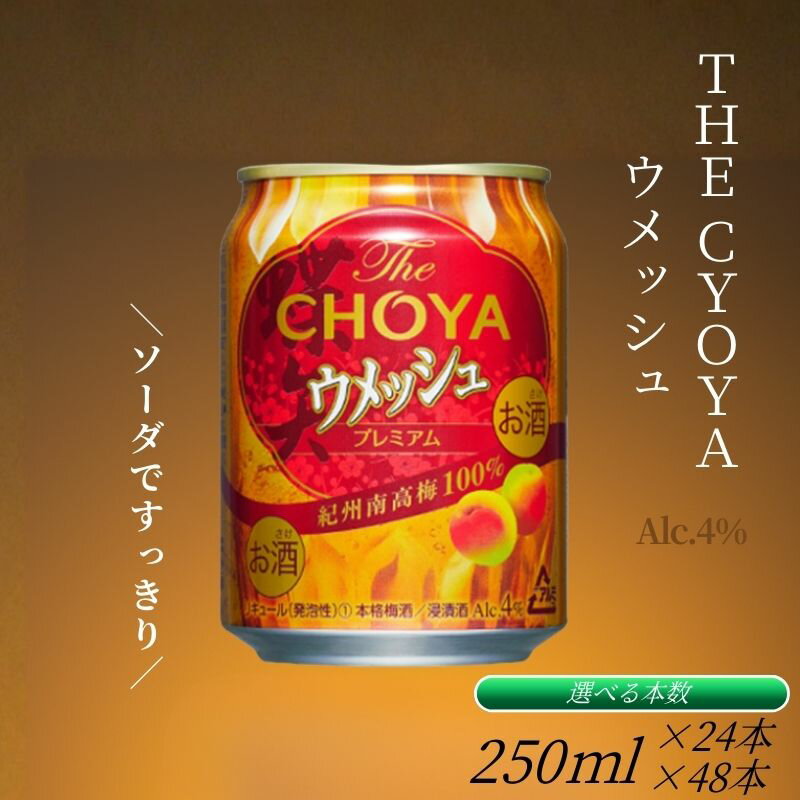 【ふるさと納税】 The CHOYA ウメッシュ 250ml×24本(1ケース) or 250ml×48本(2ケース) プレミアムで濃厚な、本格梅酒のソーダ割り チョーヤ
