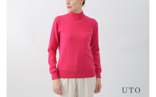【期間限定(12/26～3/31)寄附額】【UTOカシミヤ】レディース ハイネック プルオーバー セーター カシミヤ 100% 岩手県 北上市 R0114