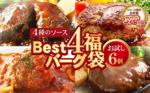 U61-35-01 【シリーズ累計370万個突破！】Best4 ハンバーグ 150g×6個セット お試し ハンバーグ 牛肉 豚肉 洋食 ハンバーグ はんばーぐ 冷凍 人気 ハンバーグ 4種類 手軽 冷