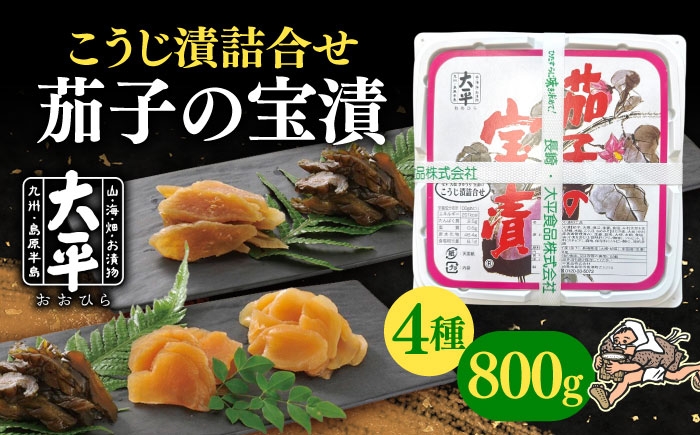 
                  茄子 の 宝漬 （こうじ漬 詰合）800g / 漬物 ご飯のおとも 茄子 きゅうり 生姜 大根 / 南島原市 / 大平食品 [SAK004]
                