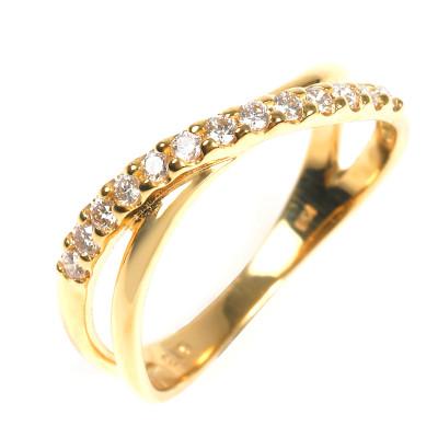 ふるさと納税 大月市 ピンキー　クロスラインダイヤリング0.13CT　R3995DI-Y#1 |  | 02