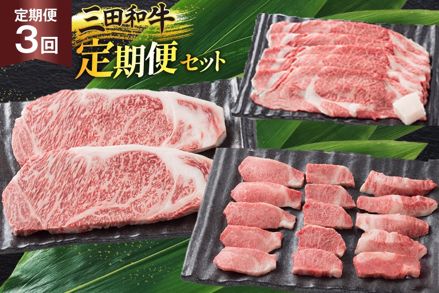 
                  【3ヶ月連続定期便】三田産黒毛和牛 三田和牛サーロインステーキ200g×2枚　三田和牛リブロースすきやき400g　三田和牛特選焼肉400g  和牛 牛肉 ブランド牛 肉 ギフト お祝い [兵庫県 三田市 3d28bae130009]
                