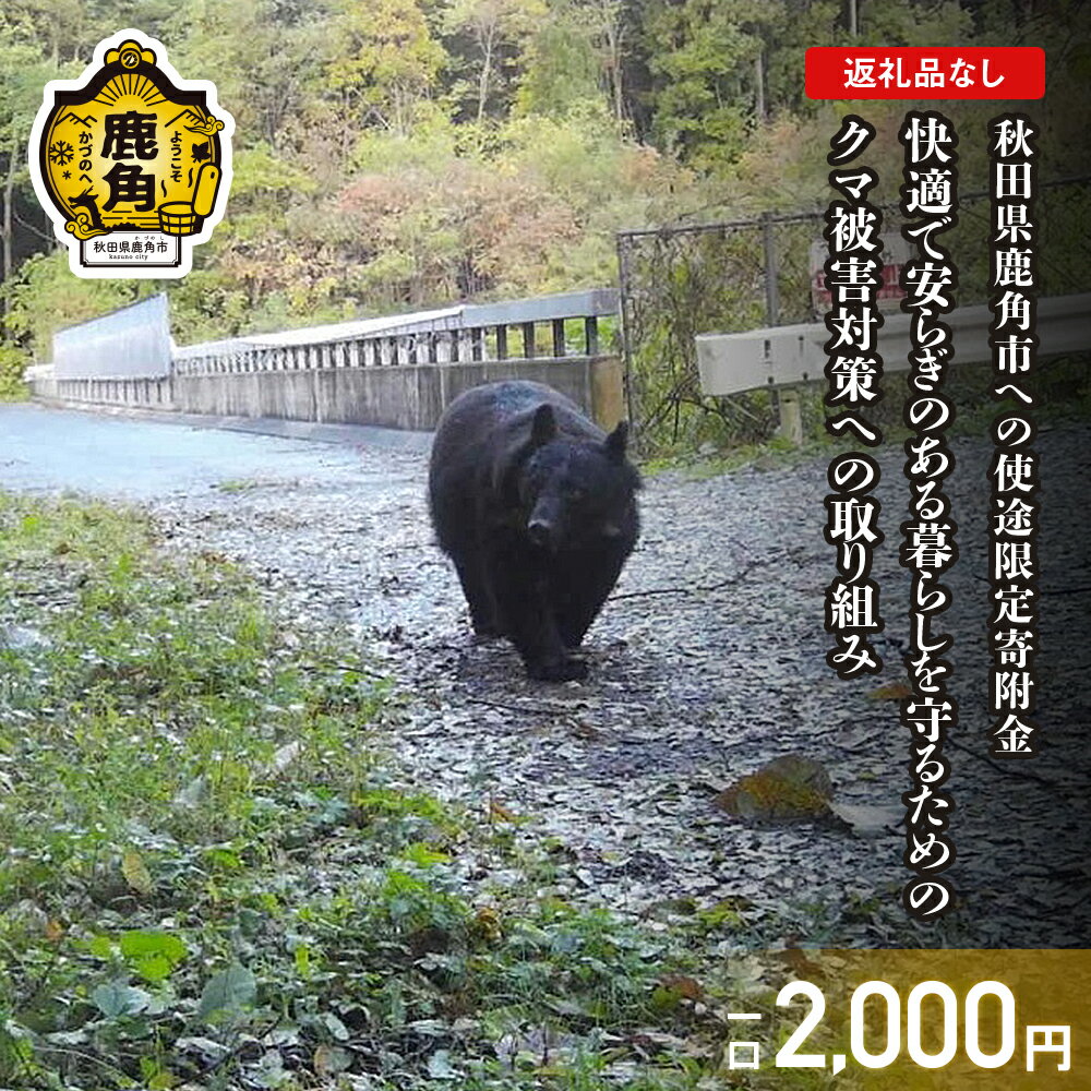 【ふるさと納税】《返礼品なし》寄附 2,000円　快適で安らぎのある暮らしを守るためのクマ被害対策の取り組み【鹿角市】