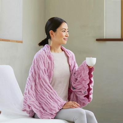 ふるさと納税 上ノ国町 着る岩盤浴BSファイン　ふわふわレムケット肩掛け　ピンク |  | 01