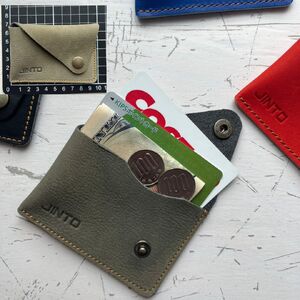 Mini ウォレット JINTO 野球 グローブ 革 小物 ミニ 財布 コイン ケース:カーキ