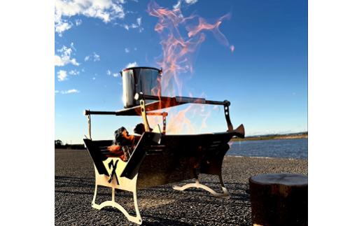 E.W 焚火台 組立式 標準セット コンパクト キャンプ ソロキャンプ ソロキャン アウトドア BBQ バーベキュー 海 川 湖 山 焚き火台 福島県 田村市 ふくしま 福島 田村 エクストエンジニア