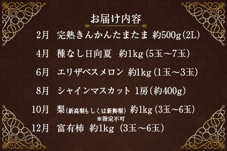 南国宮崎 旬のフルーツ定期便 偶数月コース【計6回】【E144-24】