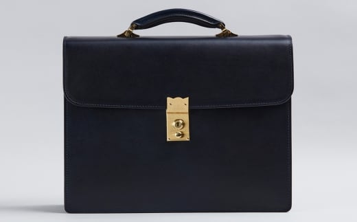 冠式ビジネスバッグ(A4 2気室) ネイビー【0969-2-BTL】｜革製品 レザー 国産 [0976]