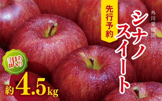 【2026年先行予約】訳あり シナノスイート 約4.5kg｜ 外川果樹園 リンゴ りんご 林檎 果物 フルーツ 果実 果汁 シナノスイート しなのすいーと わけあり 訳アリ 訳あり 長野県 松川村 信州