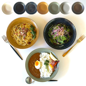 【美濃焼】 カレー皿 パスタ皿 プレート 22cm 深皿 1枚 メタルブラウンマット 瑞浪市 / 窯元ロングアイランド おしゃれ 食器 シンプル レンジ対応 食洗機対応[AZCU173]