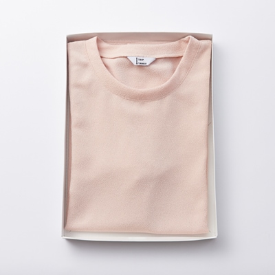 京都の伝統織物を使った丹後ちりめんTシャツ ピンク【1604756】