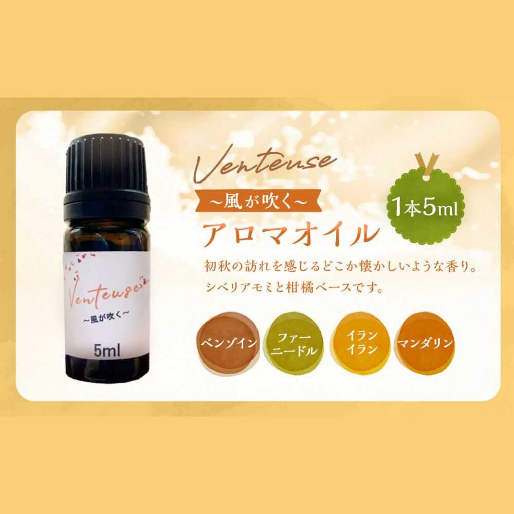【ふるさと納税】Venteuse 〜風が吹く〜 ブレンドアロマオイル 1本 | アロマ アロマオイル 香り コスメ リラックス 癒しグッズ | B-tria Spica[BOAC003]