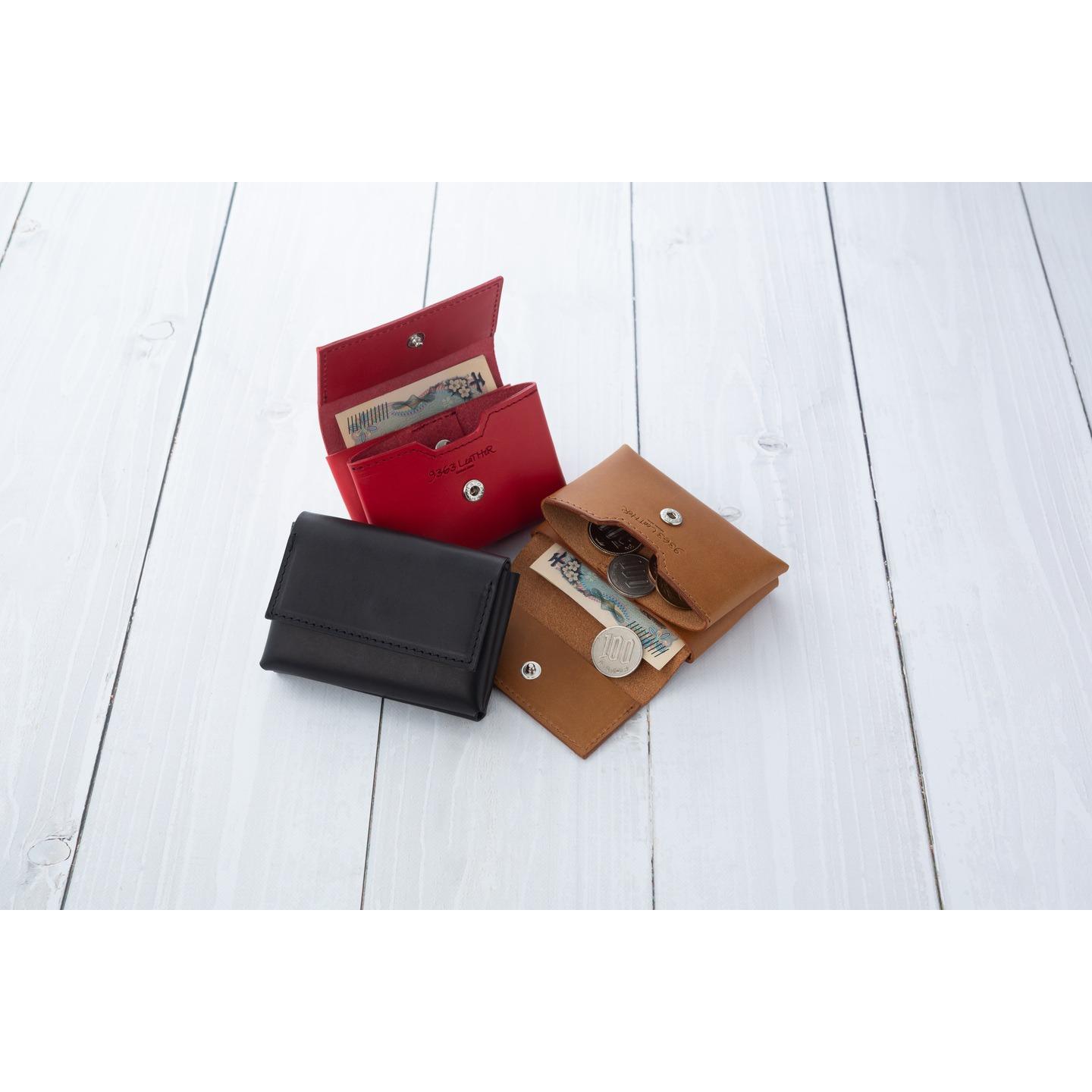 【ふるさと納税】＜選べるカラー＞ミニ財布（ヌメ革・ブラック/キャメル/レッド/ナチュラル）