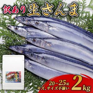 【期間限定】訳あり 鮮さんま 約2kg 冷蔵 20尾～25尾 秋刀魚 サンマ 生サンマ 