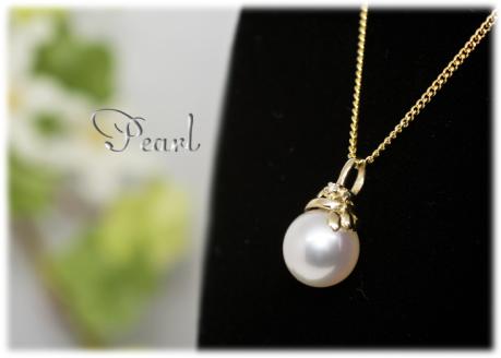 アコヤ真珠　パール ペンダント 9mm K18YG アコヤ真珠　（25073）