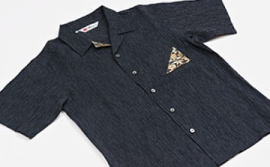 
[№5695-0551]島田帯シャツ男性用(近江ちぢみ・紺色・LL)
