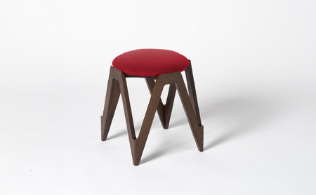 CO･DA･MA Low Stool＜ウォールナット＞（NC-158 レッド）