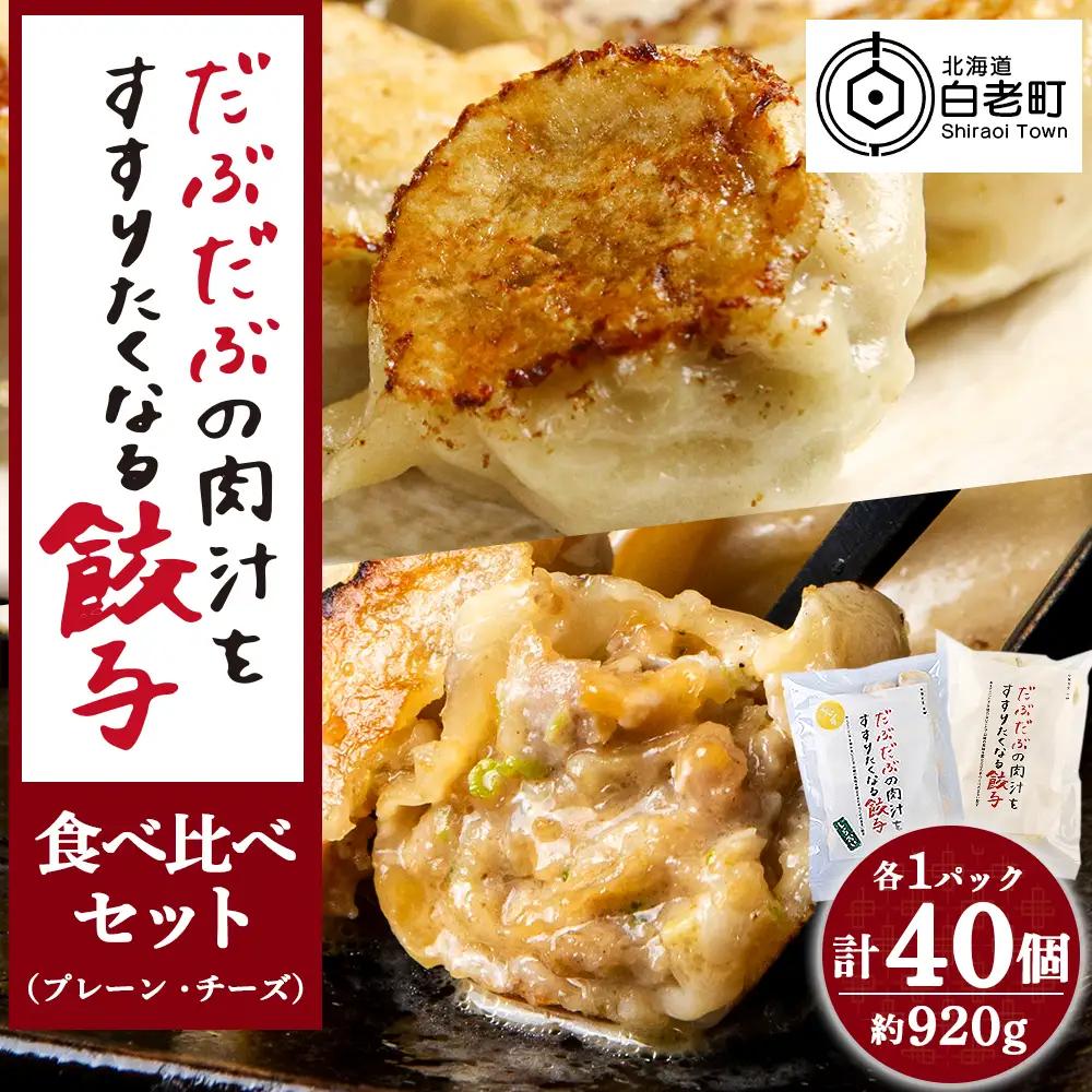 だぶだぶの肉汁をすすりたくなる餃子 食べ比べセット 40個（プレーン・チーズ 各20個） BE016