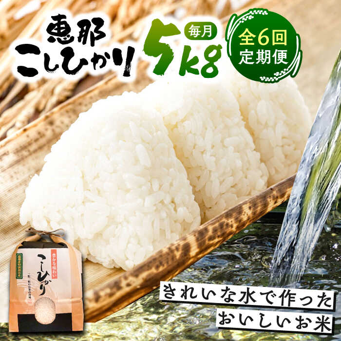 【ふるさと納税】【6回定期便】 こしひかり 白米 5kg×6ヵ月 恵那 / 米 こめ コメ 白米 精米 こしひかり コシヒカリ おこめ お米 産地直送 おすすめ 人気 恵那市産 ブランド米 おにぎり お弁当 炊き込みご飯 /恵那市/おこめのささき[AUAT003]