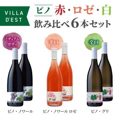 ふるさと納税 東御市 ワイン “ピノ”(赤・ロゼ・白)飲み比べ 6本セット|ヴィラデスト ワイナリー