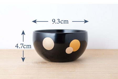 小鉢 ( 水玉 ) 黒 《 川連漆器 》 / 伝統的工芸品[L9202]