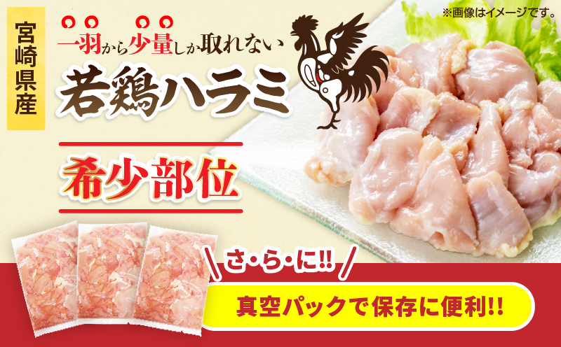希少部位 宮崎県産 若鶏 ハラミ 計3kg 鶏肉 とり 鳥 国産 小分け 真空パック おかず お弁当 おつまみ 食品 チキン 簡単調理 鶏飯 焼き鳥 焼肉 炒め物 揚げ物 唐揚げ チキンカレー おすす