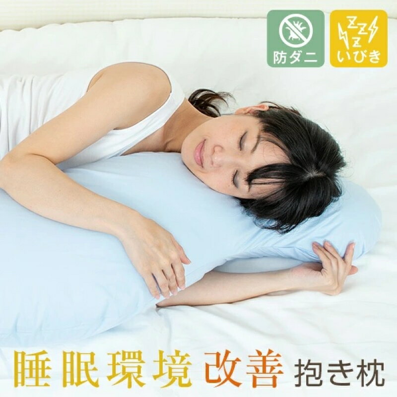 【ふるさと納税】＜選べる＞ 安心の日本製 睡眠環境改善 抱き枕 通常わた Lサイズ 枕 防ダニ 抗菌 防臭 いびき いびき防止 抱き まくら 妊婦 抱き枕カバー カバー付 洗える 快眠 安眠 日本製 梅雨 丸松 鹿児島 おすすめ ランキング プレゼント ギフト