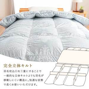 掛け布団 ブルー アイダーダウン95% 1.2kg入り 羽毛 シングル ロング 寝具 寝具 寝具