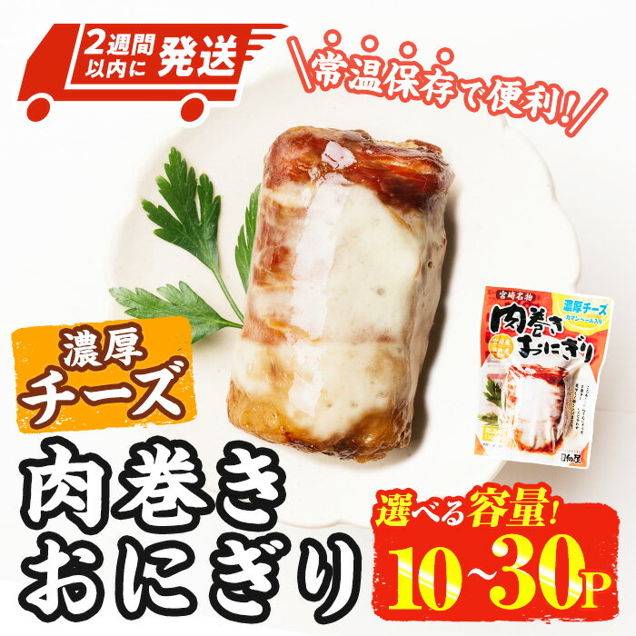 【ふるさと納税】＜2週間以内発送！＞＜内容量が選べる！＞ 肉巻き おにぎり 濃厚 チーズ (計1.2kg-計3.6kg) 豚肉 カマンベール お弁当 レンジアップ 小分け 湯煎 個包装 おつまみ レトルト 常温 保存 ご当地 簡単調理【AP-56・AP-57】【株式会社 日向屋】