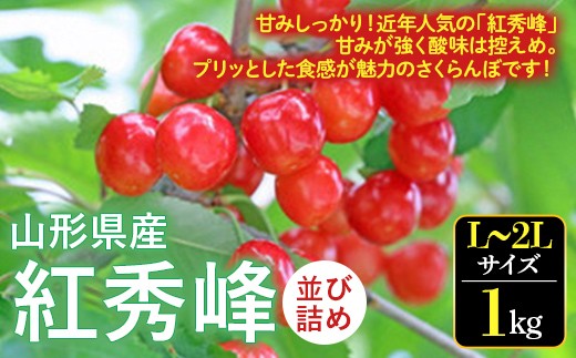 【2027年先行予約】さくらんぼ 紅秀峰（L～2Lサイズ）秀品 並び詰め 1kg FSY-0532