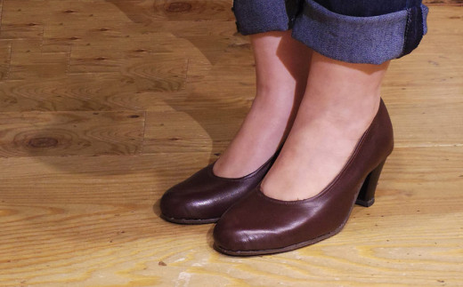 BL041【ももはら靴工房】木型から作るオーダーシューズ（プレーンパンプス）茶色