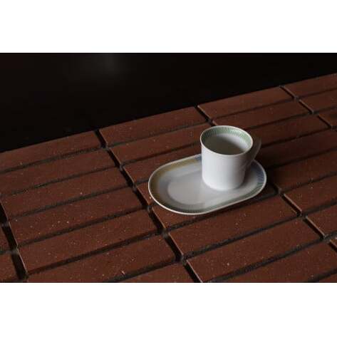 1616/ PC Mug Green & Oval Plate 200 セット 有田焼 器 食器 オーバルプレート 皿 白 ホワイト マグカップ 30000円 3万円 A30-751