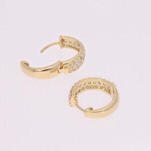 ピアス ダイヤモンド 1ct パヴェ 中折れピアス フープピアス EJ-100