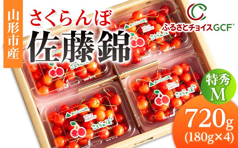 
                  【GCF】山形市産佐藤錦 特秀 M 720g(180g×4)【令和9年産先行予約】 FS26-019
                