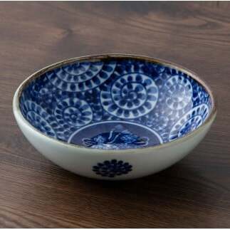 有田焼 手描き 渕錆厚渕ボール (ひまわり・蛸唐草) ～華一園シリーズ～【西山錦華堂】食器 器 うつわ 鉢 小鉢 ボウル ひまわり 蛸唐草 手描き レトロ オーブンOK 45000円 A45-353_