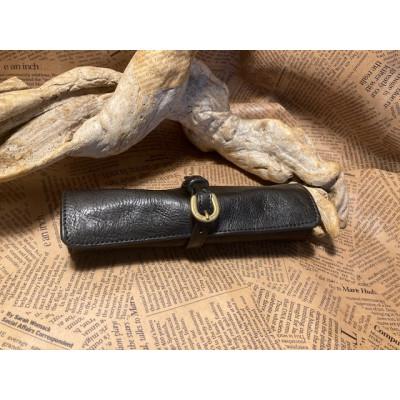 ふるさと納税 栗東市 蹄鉄バックルロールペンケース(ブラック)