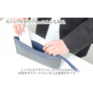 hide k 1896 ソフトカーボン ミニ クラッチバッグ タイプa【ネイビー】mini clutch bag a 27cm×13cm×1cm メンズ セカンドバッグ サブバッグ ゴートレザー 本革