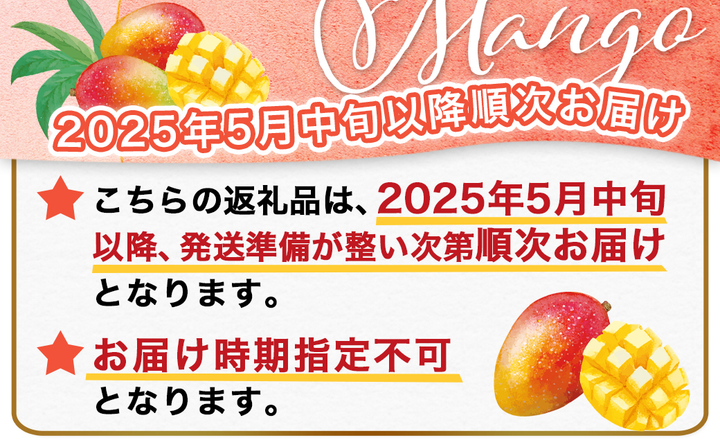 【先行受付!】宮崎県産完熟マンゴー(A等級) 【2L以上×2玉】≪2025年5月中旬以降順次お届け≫_22-0101