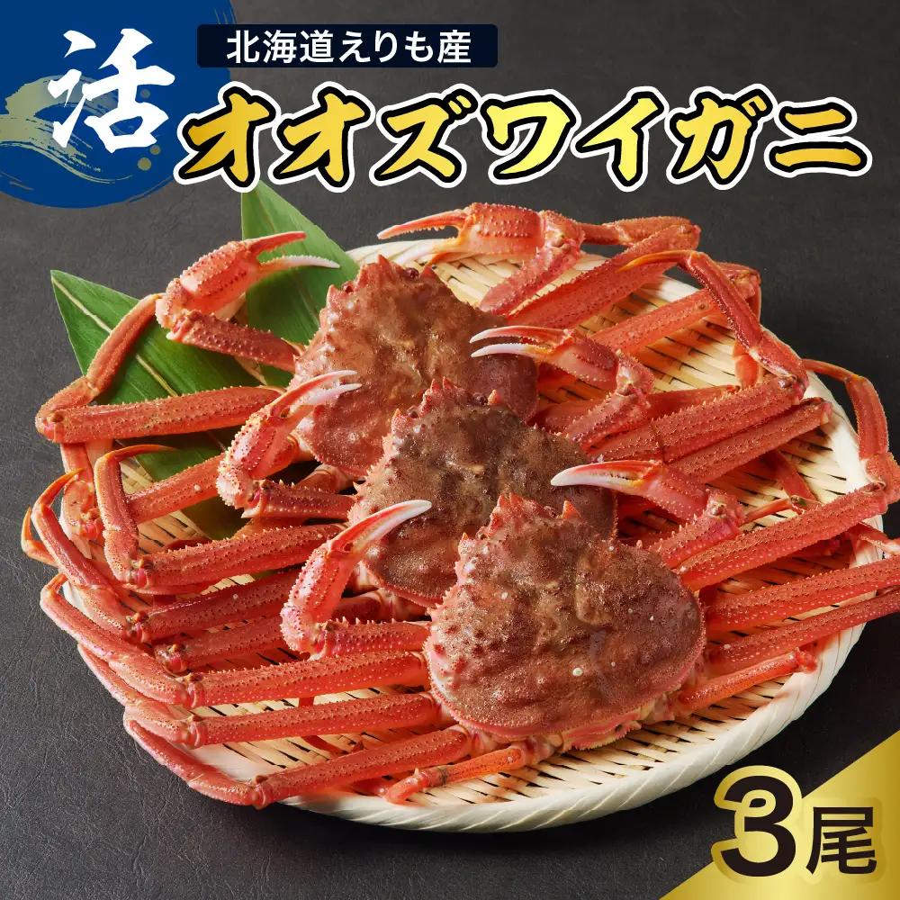 【2026年1月下旬以降発送】活オオズワイガニ3尾【えりも産】【er004-009-e】活 オオズワイガニ 1尾あたり  大ズワイ 大ズワイガニ ズワイガニ ズワイ かに 蟹 魚介 海鮮 新鮮 生 人気 送料無料 国産 道産 北海道産 北海道 えりも産 襟裳