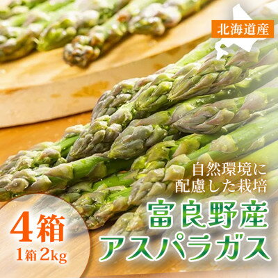 【ふるさと納税】【2027年4月～発送】富良野産 アスパラガス サイズ無選別 S～2L混合 2kg×4箱|北海道【配送不可地域：離島】【1705335】