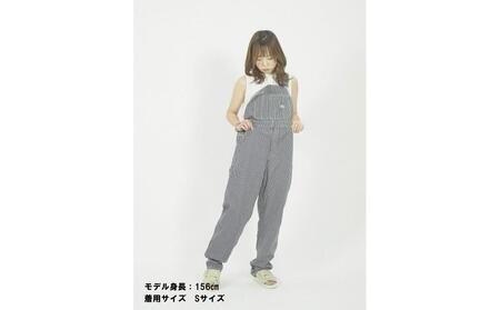 デニムオーバーオール サロペット ヒッコリーストライプ ユニセックス Sサイズ [No.5220-7077]1469