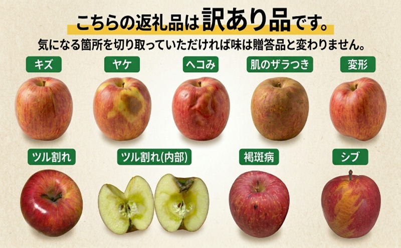 【11月発送】白熊 訳あり家庭用 サンふじ 約5kg 糖度13度 【青森りんご 果物 フルーツ 食後 デザート シャキシャキ ジューシー りんごの王様 】