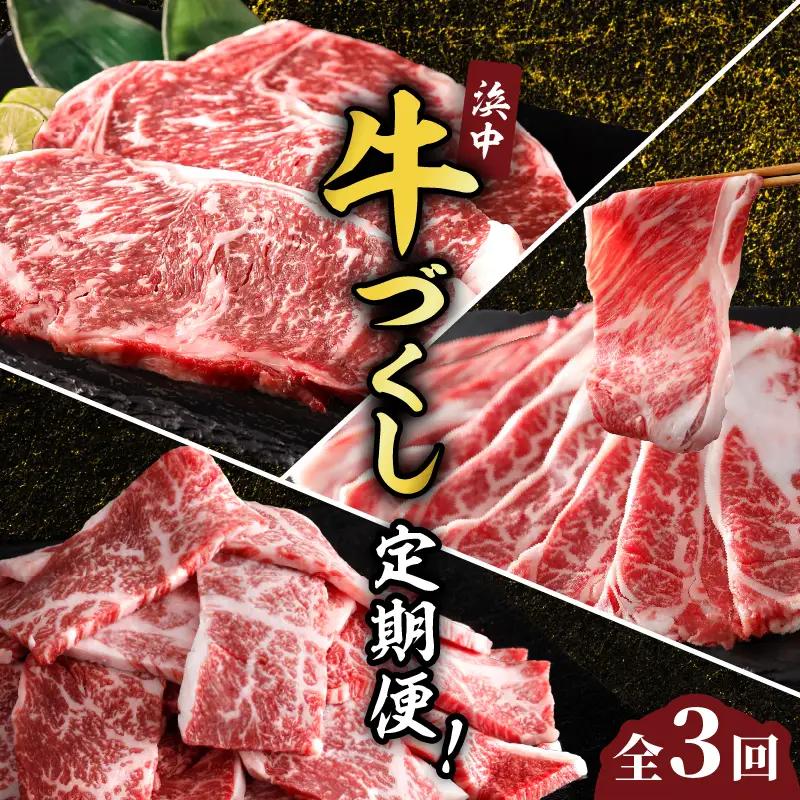 ＜全3回・連続＞浜中牛づくし定期便　全3回 定期便 毎月お届け 浜中牛づくし定期便 牛肉 おかず お弁当 晩ご飯 焼肉 ステーキ すき焼き しゃぶしゃぶ 肉じゃが 牛丼 カレー ビーフシチュー 食品 