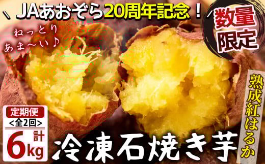 t003-028 【定期便・全2回】鹿児島県産紅はるか石焼き芋 計6kg(1kg×3袋×2ヶ月)