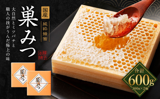 
国産 巣みつ 600g(300g×2個) 蜂蜜 はちみつ
