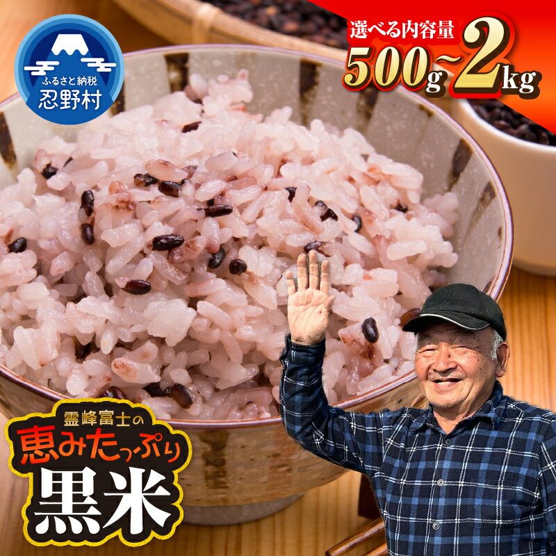 【ふるさと納税】【数量限定】 黒米 米 500g 1kg 2kg 山梨県 忍野村産 令和7年産 お米 こめ コメ 美容 健康 ダイエット 栄養豊富 送料無料 忍野村