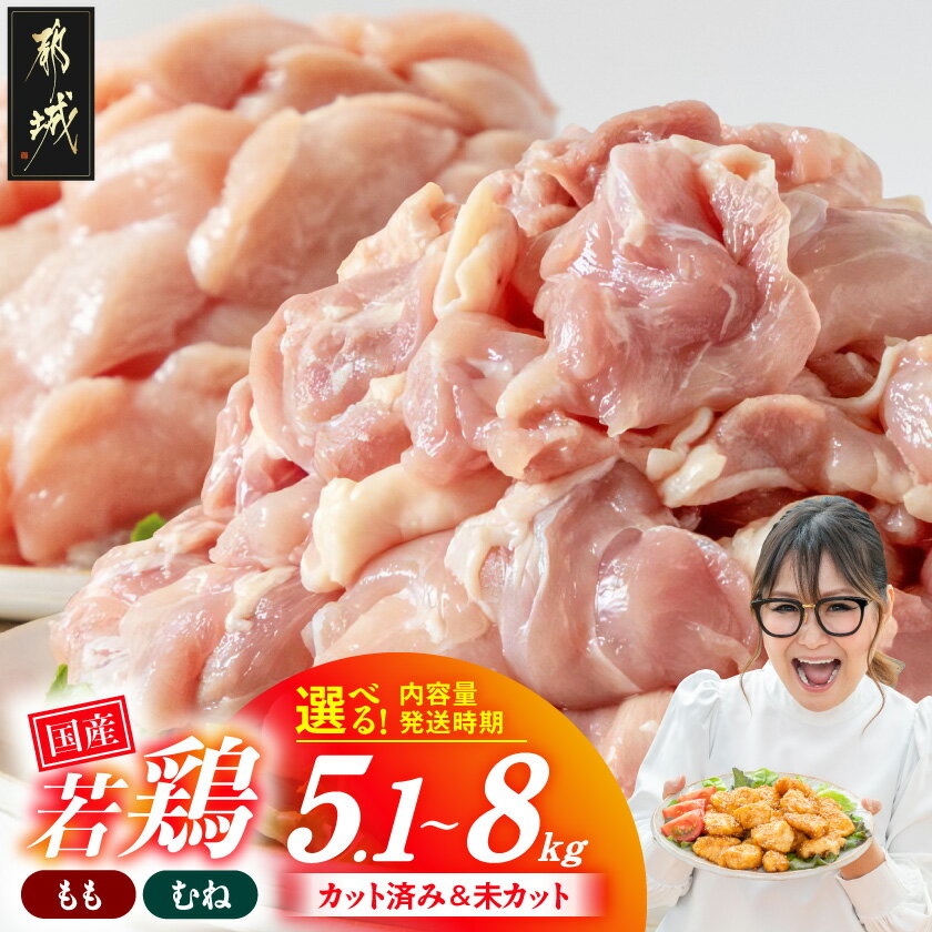 国産若鶏5.1kg 小分けパック モモ(300g×5パック 計1.5kg) ムネ(300g×12パック 計3.6kg)