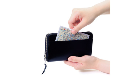 長財布 ラウンドファスナー ブラスコット 黒 財布 さいふ 革 革製品 レザー 牛革 ギフト プレゼント おしゃれ ロング ウォレット シンプル ファッション 北海道 赤平 ＜名入れ無＞