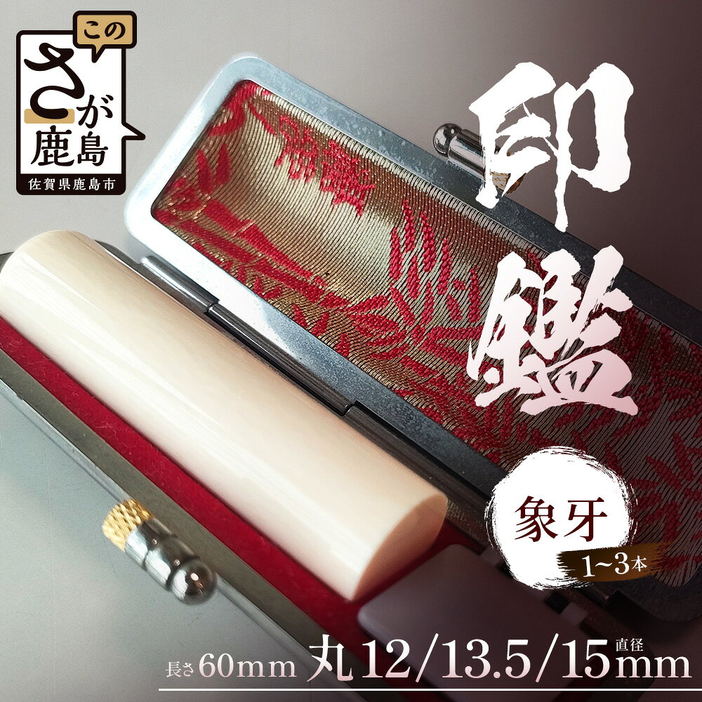 【ふるさと納税】 象牙 印鑑 専用ケース付 政府認定シール付｜1本 2本 3本 選べる本数 オーダーメイド セット 実印 銀行印 認印 手彫り仕上げ 印鑑 はんこ 高級 贈答 ギフト 御祝 成人祝 就職祝 結婚祝 佐賀県 鹿島市 O-8