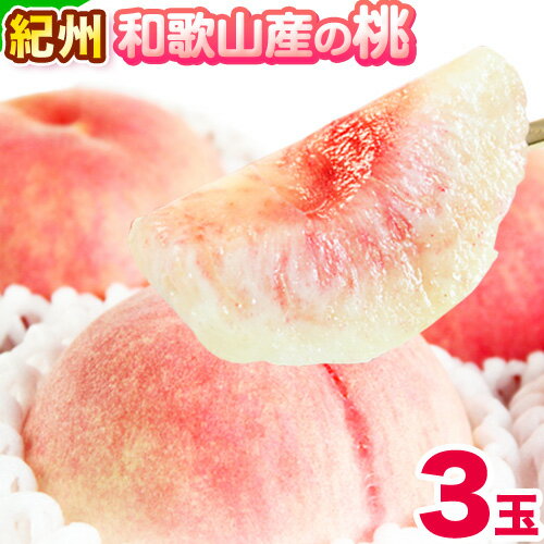 【ふるさと納税】桃 もも 紀州 和歌山産 の 桃 3玉 化粧箱入 魚鶴商店《7月上旬-8月末頃より発送予定(土日祝除く)》 和歌山県 日高川町 贈り物 ギフト